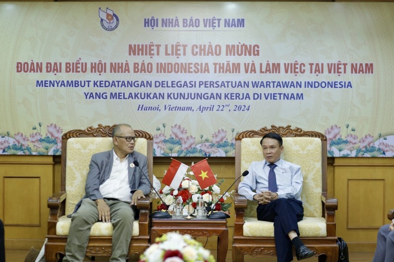 Tăng cường trao đổi thông tin, nghiệp vụ giữa Hội Nhà báo Việt Nam và Hội Nhà báo Indonesia
