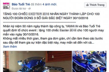 Tài khoản Facebook mạo danh Báo Tuổi Trẻ tung tin lừa đảo