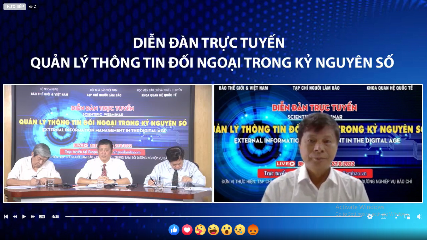 Diễn đàn trực tuyến “Quản lý thông tin đối ngoại trong kỷ nguyên số”