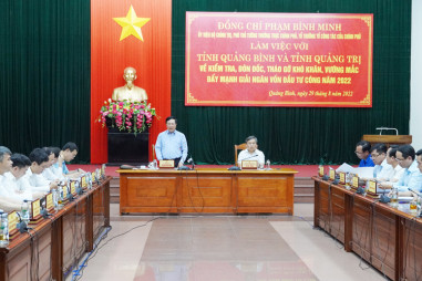 Đẩy mạnh giải ngân vốn đầu tư công năm 2022 tại Quảng Bình và Quảng Trị