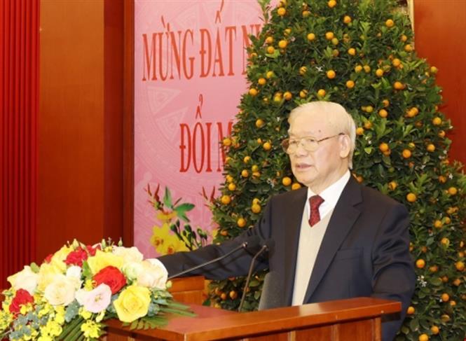Phát biểu của Tổng Bí thư Nguyễn Phú Trọng tại buổi gặp mặt chúc Tết lãnh đạo, nguyên lãnh đạo Đảng, Nhà nước