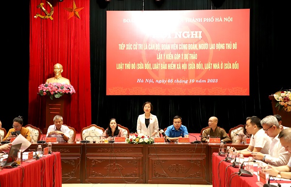 Lấy ý kiến góp ý của cán bộ công đoàn, đoàn viên, người lao động Thủ đô vào dự án Luật BHXH (sửa đổi)
